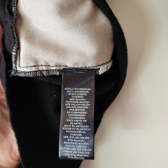 Ann Taylor Petite sz MP Black Lace Insert Bow Tie Back Top Blouse Sweater - Picture 11 of 16